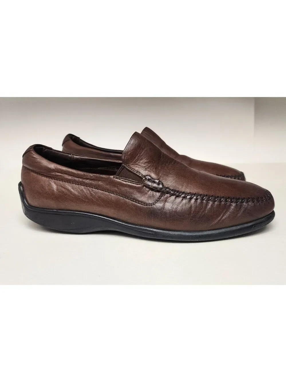 Neil M Men's Rome Men's Slip Ons Loafers Walnut Dress Shoes Leather Size 11.5